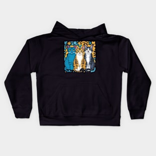 Three Cats Three Moods Kids Hoodie